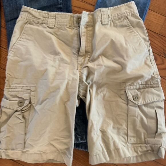 2 pairs boys bootcut jeans and 1 pair khaki cargo shorts size 14 - Picture 4 of 7